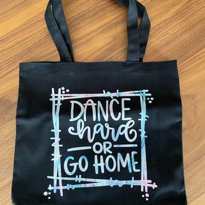NEW Black Tote Bag Dance Themed NWOT